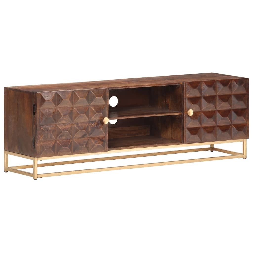 TV Cabinet 124x29x45 cm Solid Mango Wood