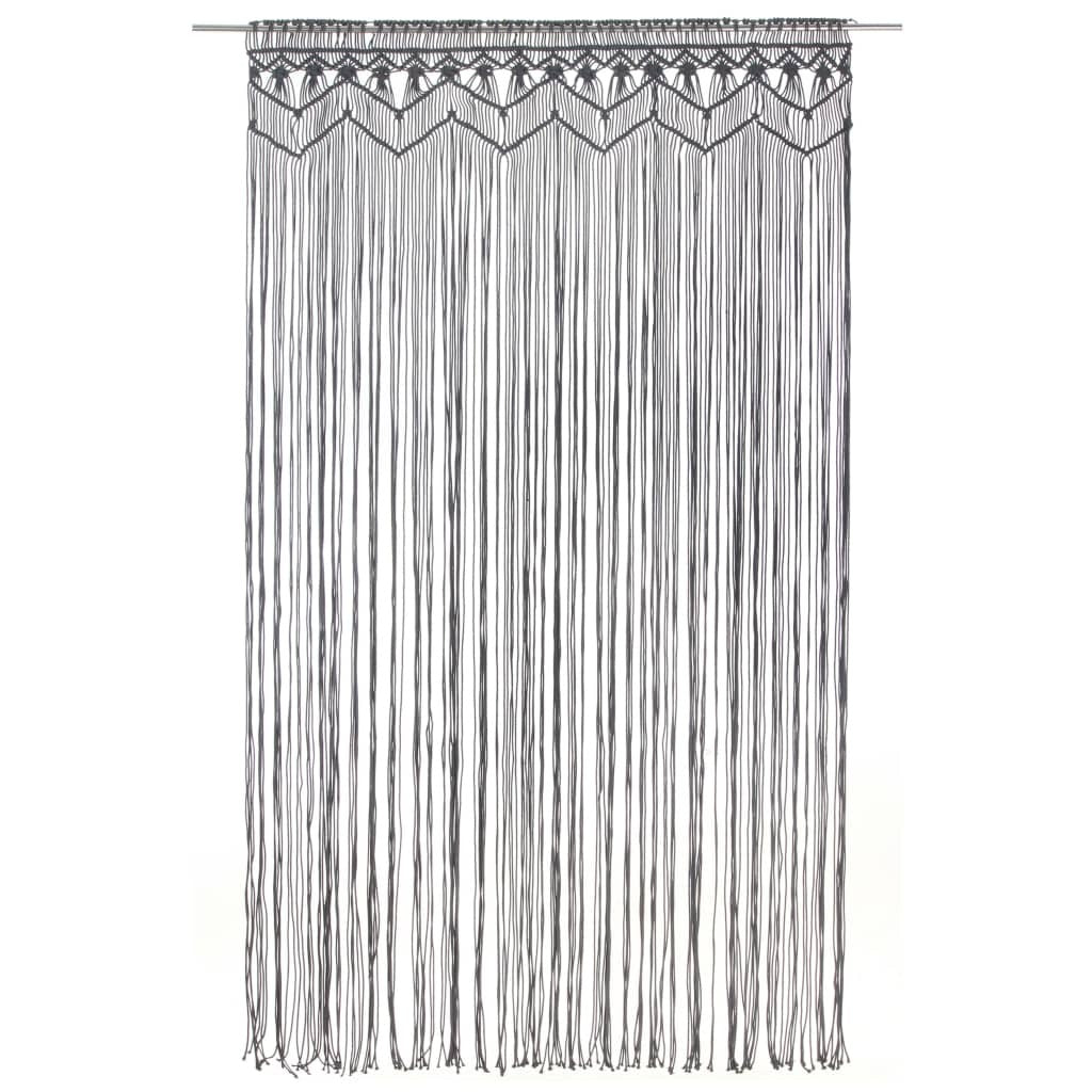 Macrame Curtain Anthracite 140x240 cm Cotton