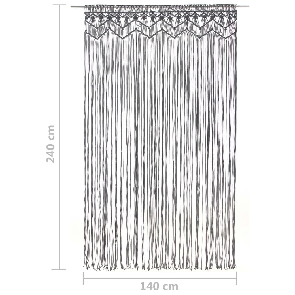 Macrame Curtain Anthracite 140x240 cm Cotton