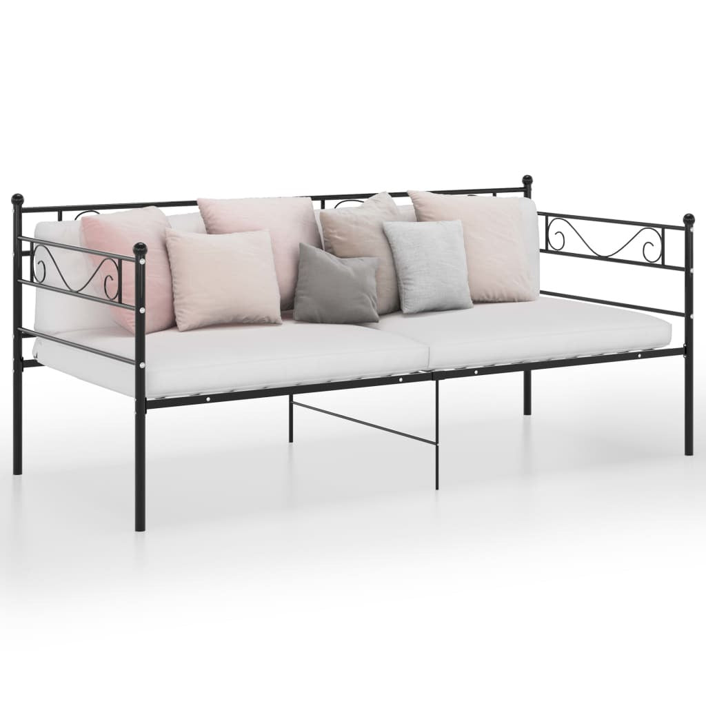 Sofa Bed Frame without Mattress Black Metal 90x200 cm