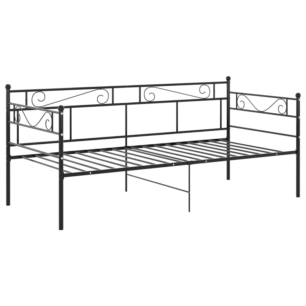 Sofa Bed Frame without Mattress Black Metal 90x200 cm