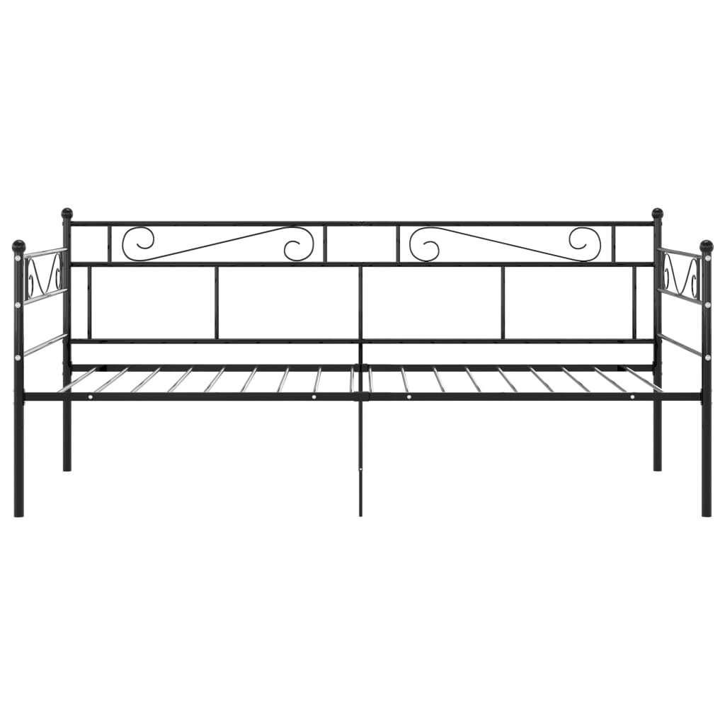 Sofa Bed Frame without Mattress Black Metal 90x200 cm