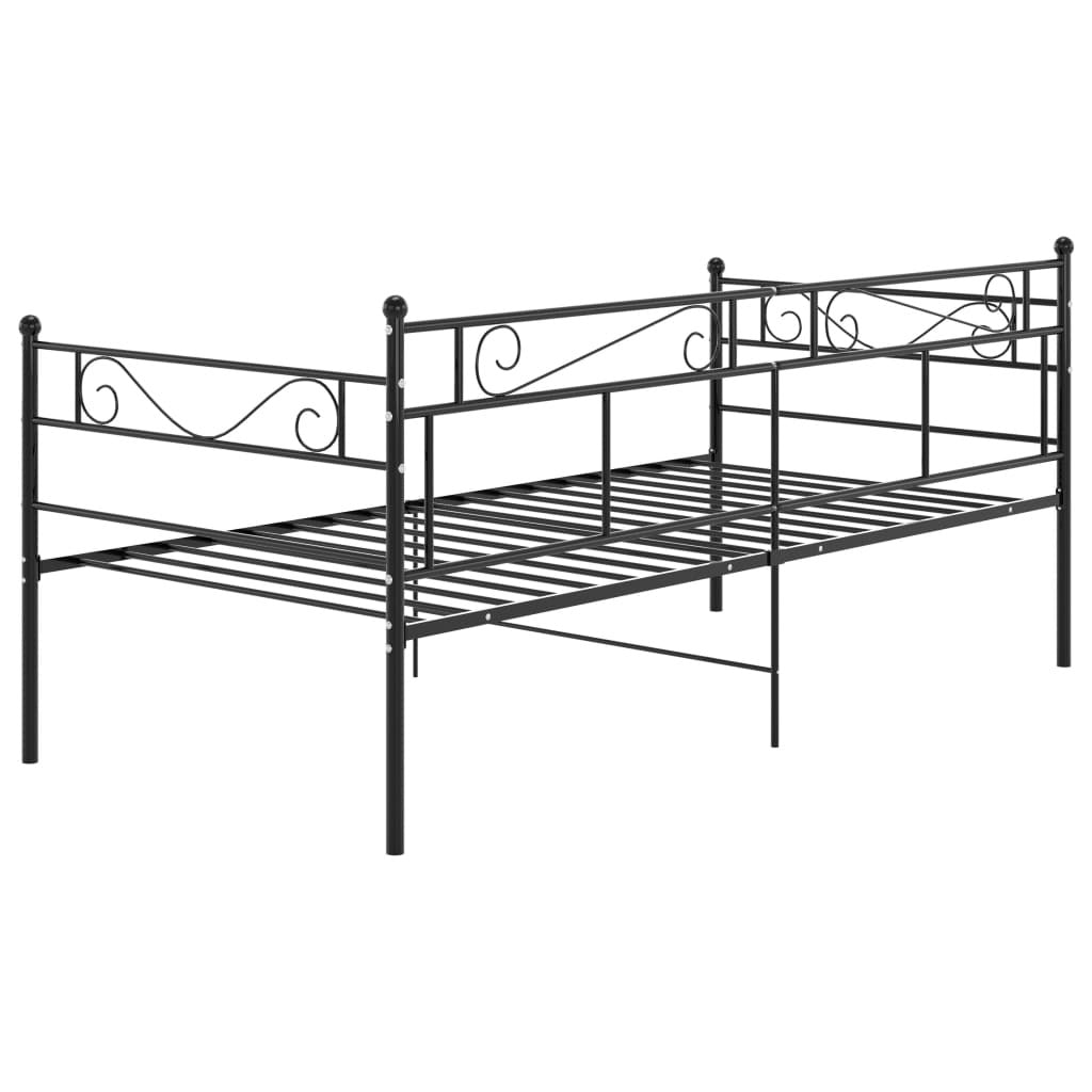 Sofa Bed Frame without Mattress Black Metal 90x200 cm