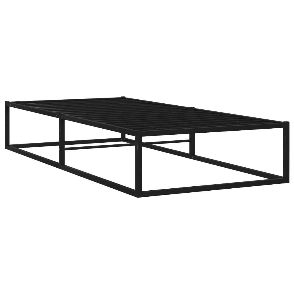 Bed Frame without Mattress Black Metal 100x200 cm