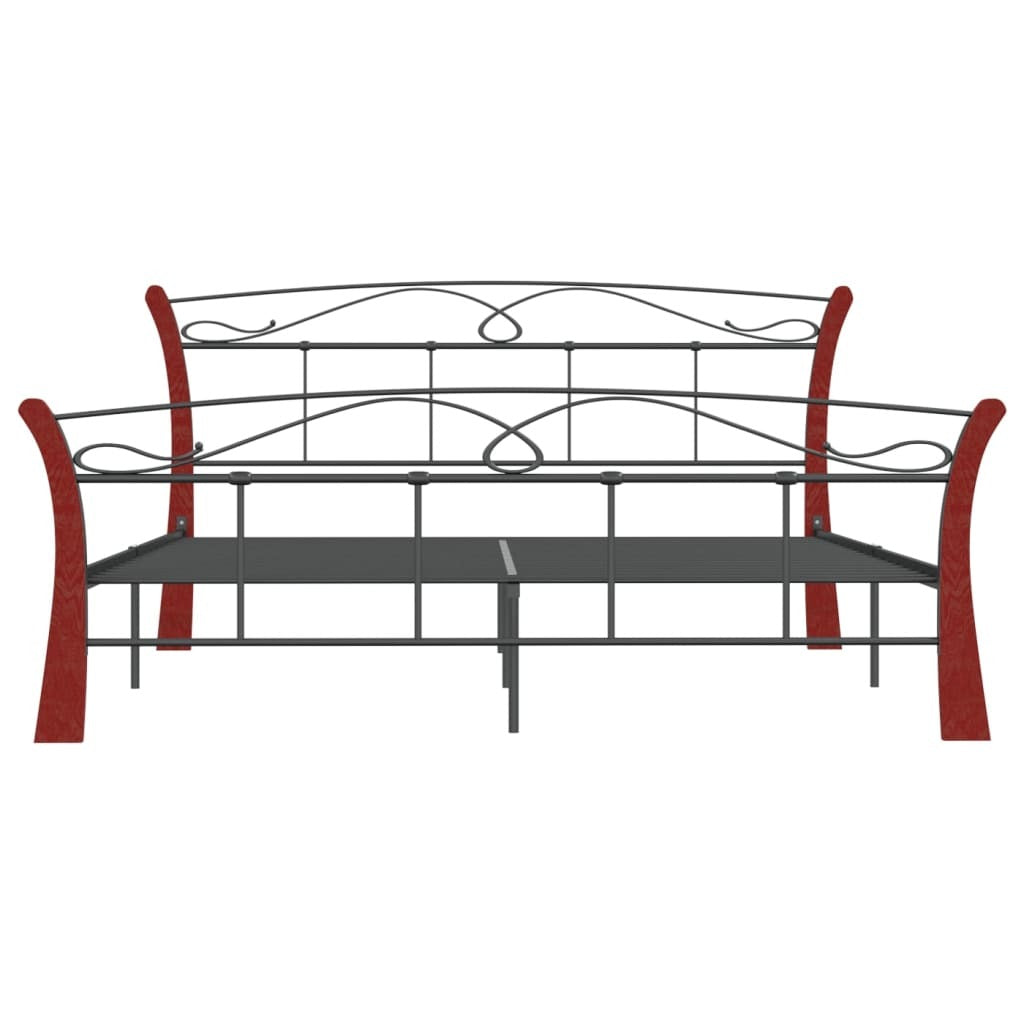 Bed Frame without Mattress Black Metal 140x200 cm