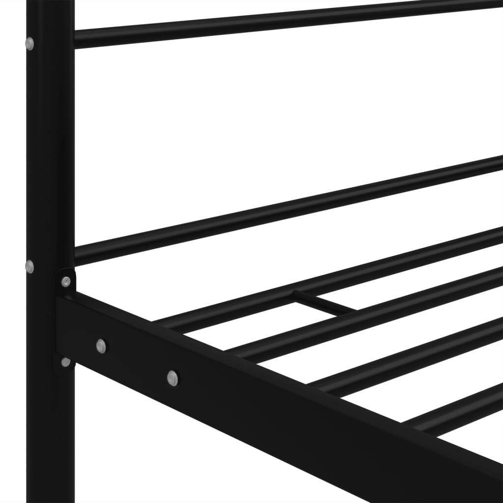 Canopy Bed Frame Black Metal 160x200 cm