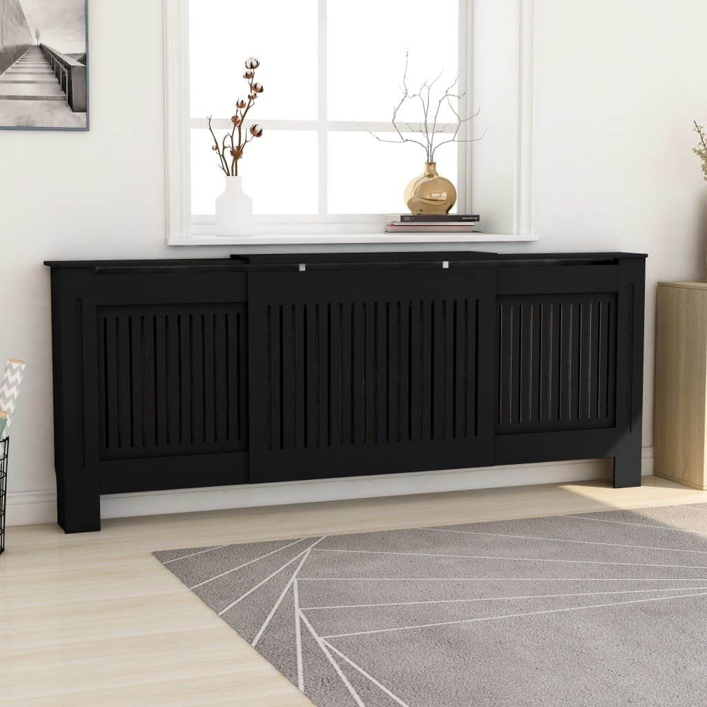 MDF Radiator Cover Black 205 cm