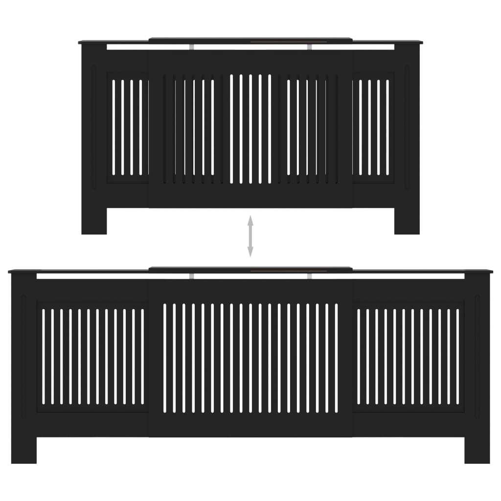 MDF Radiator Cover Black 205 cm