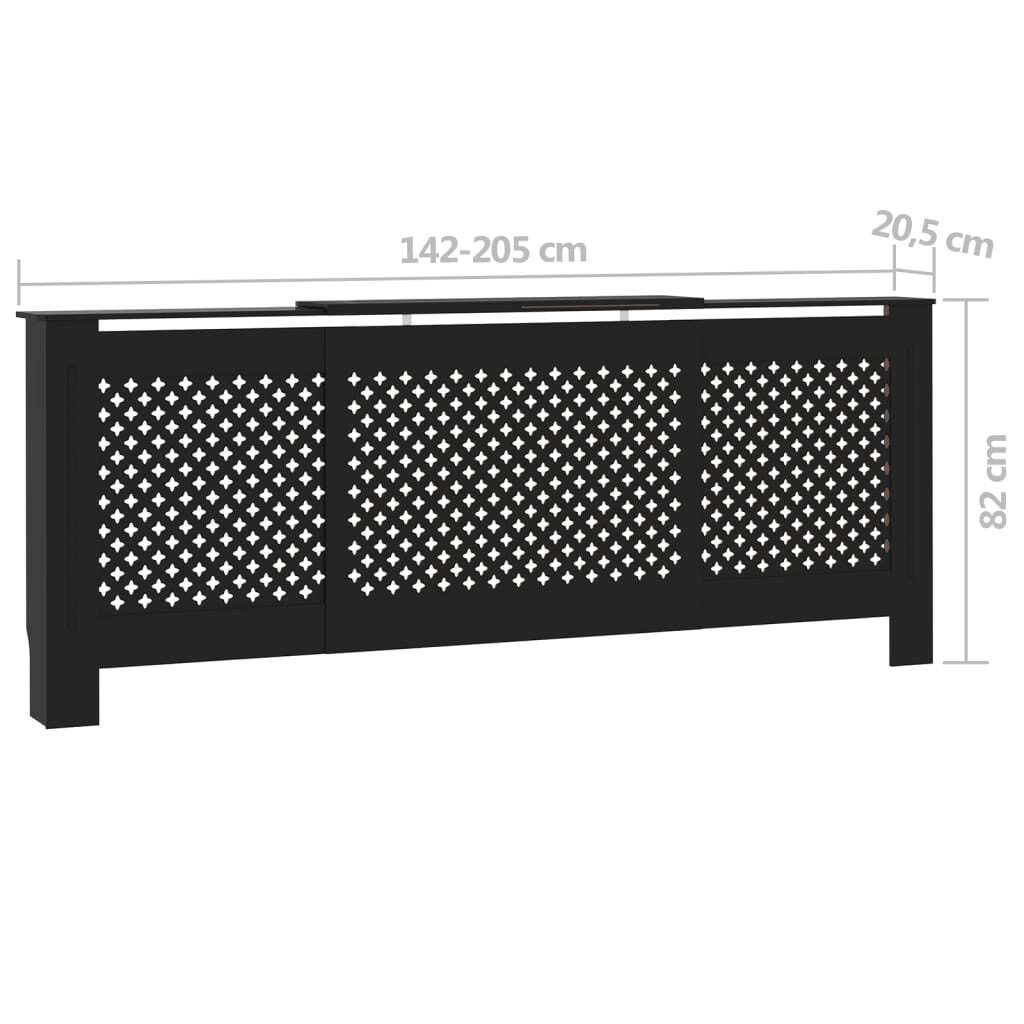 MDF Radiator Cover Black 205 cm