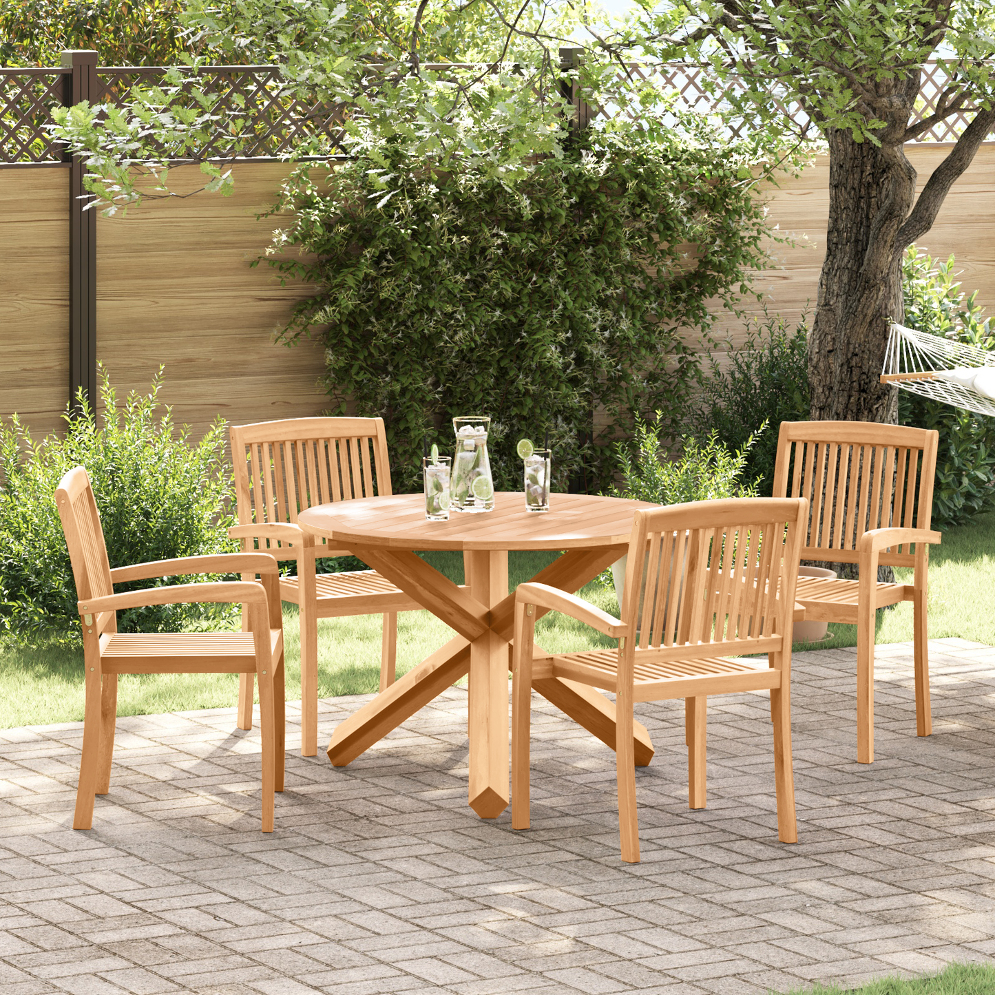 Garden Dining Set 3 pcs Brown Solid Acacia wood