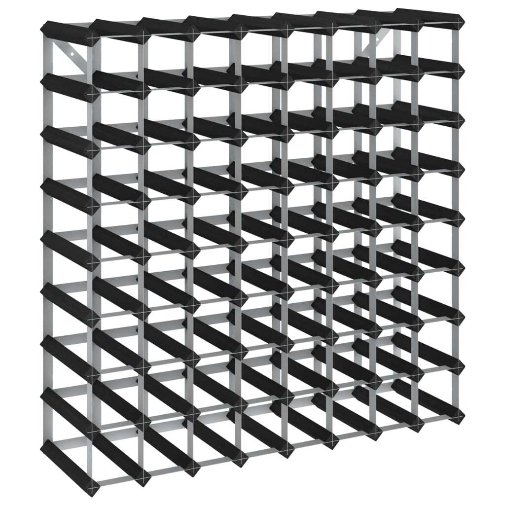 Wine Rack for 72 Bottles Black Solid Pine Wood