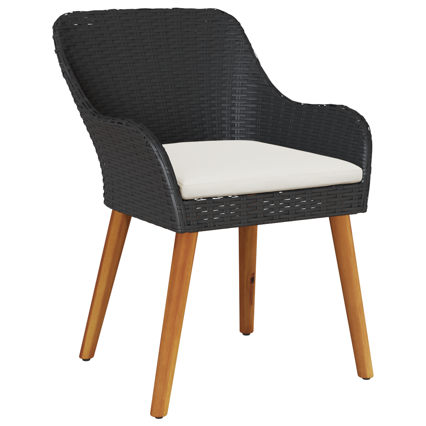 Garden Dining Set 7 pcs Black and brown Poly Rattan