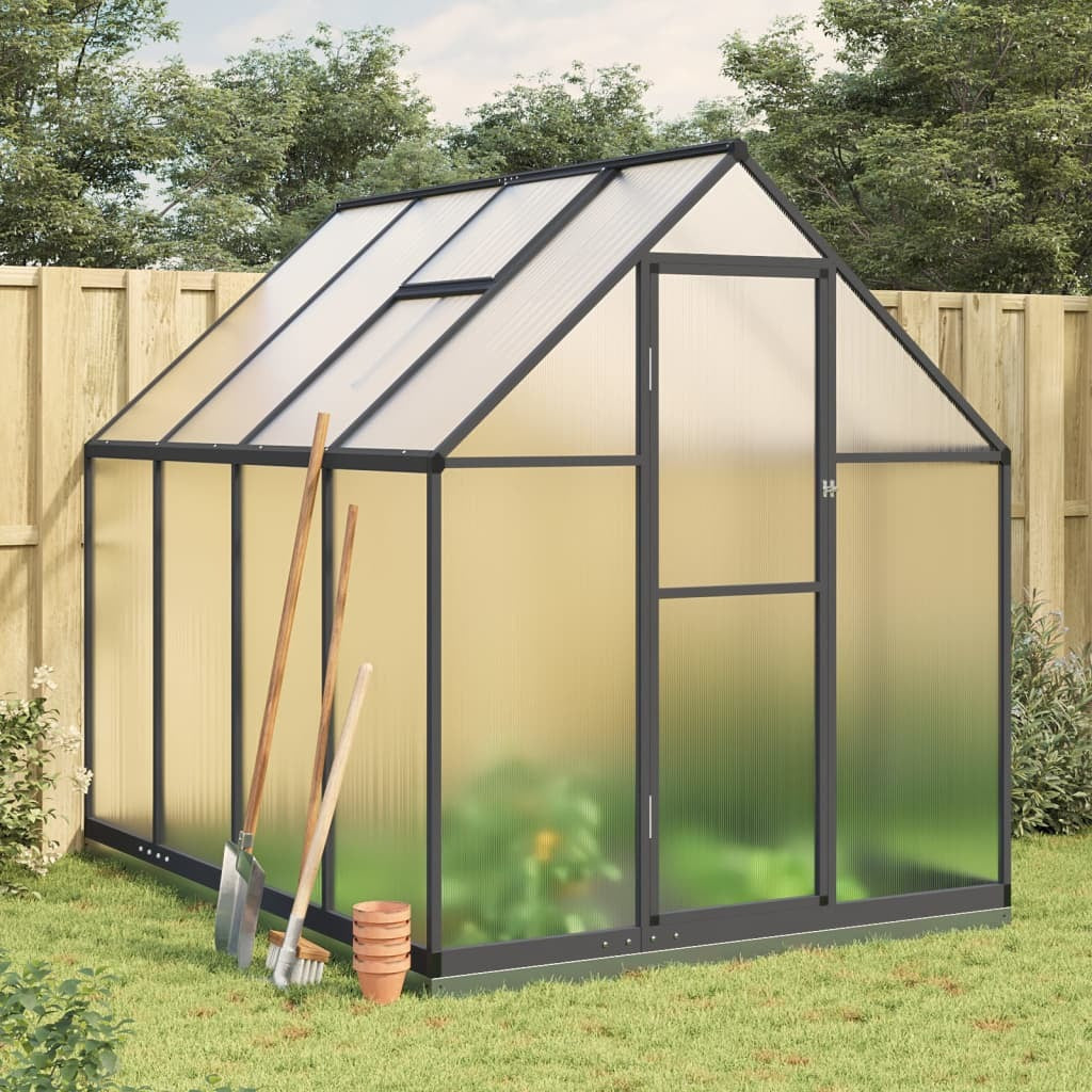 Greenhouse with Base Frame Anthracite 224x169x202 cm Aluminium