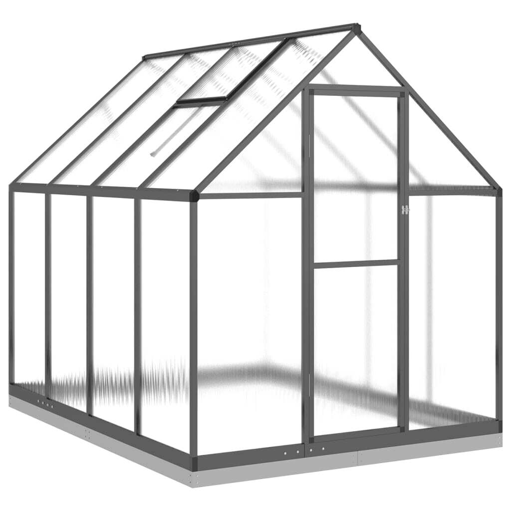 Greenhouse with Base Frame Anthracite 224x169x202 cm Aluminium