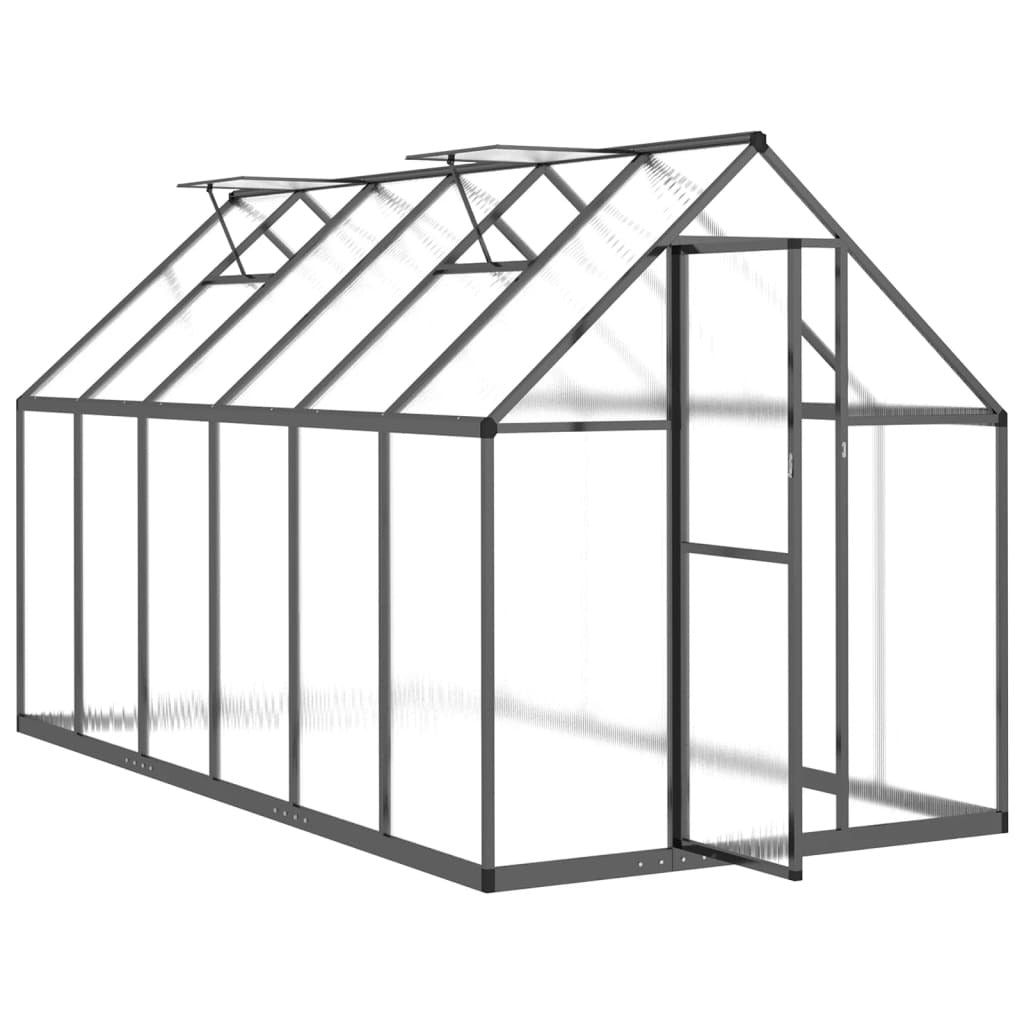 Greenhouse with Base Frame Anthracite 334x169x195 cm Aluminium