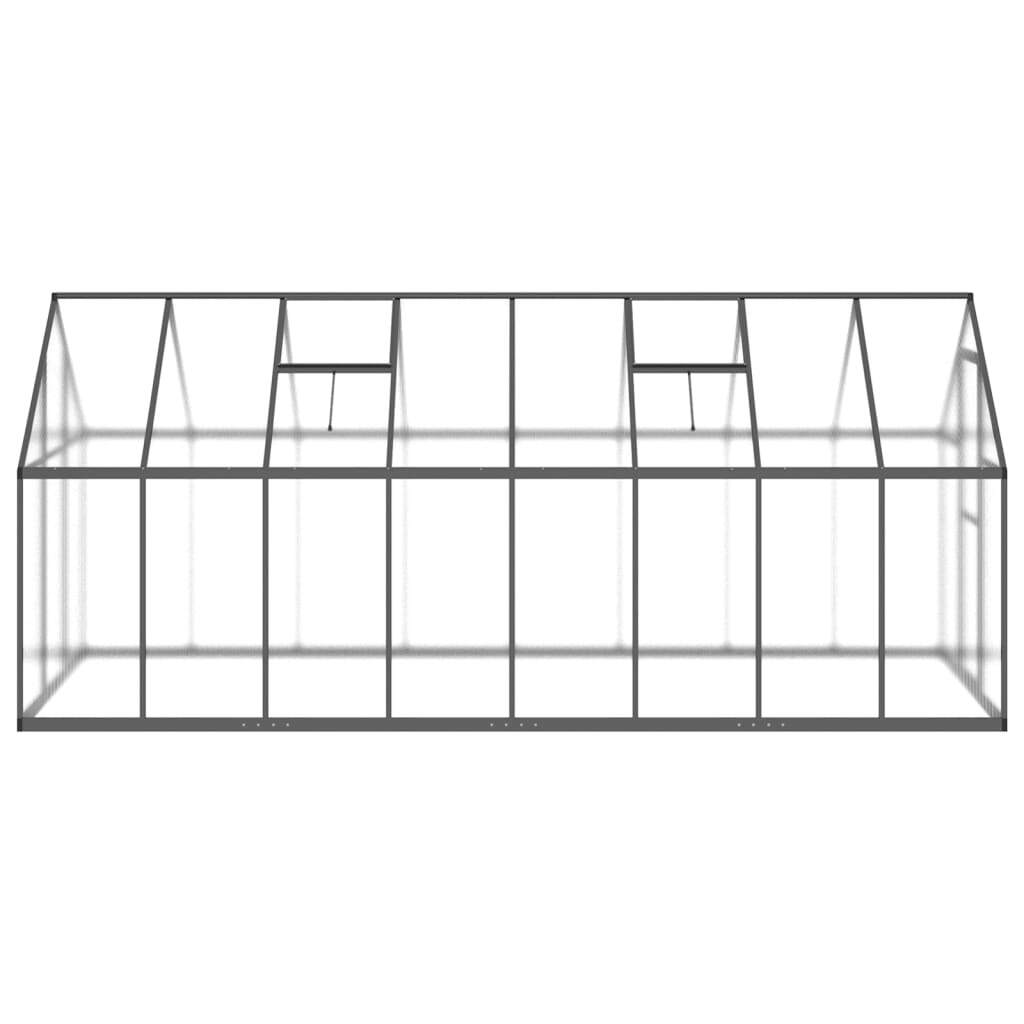 Greenhouse with Base Frame Anthracite 445x169x195 cm Aluminium