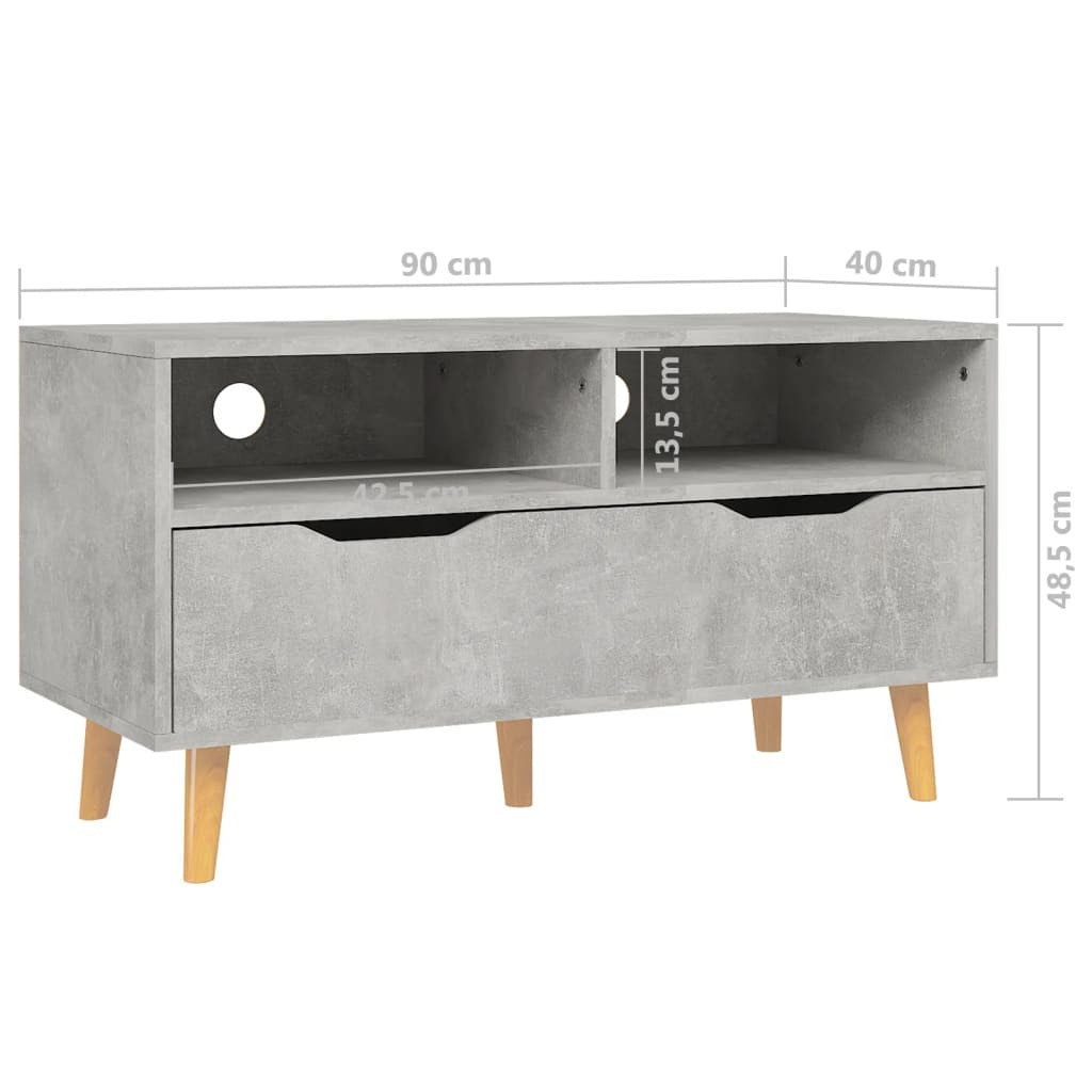 TV Cabinet Concrete Grey 90x40x48.5 cm Engineered Wood