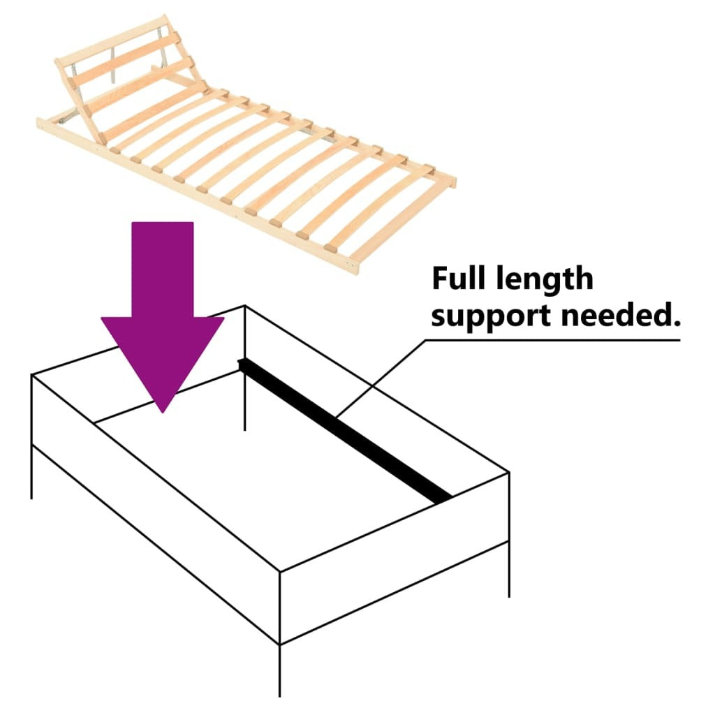 Slatted Bed Base with 13 Slats Adjustable Head 80x200 cm