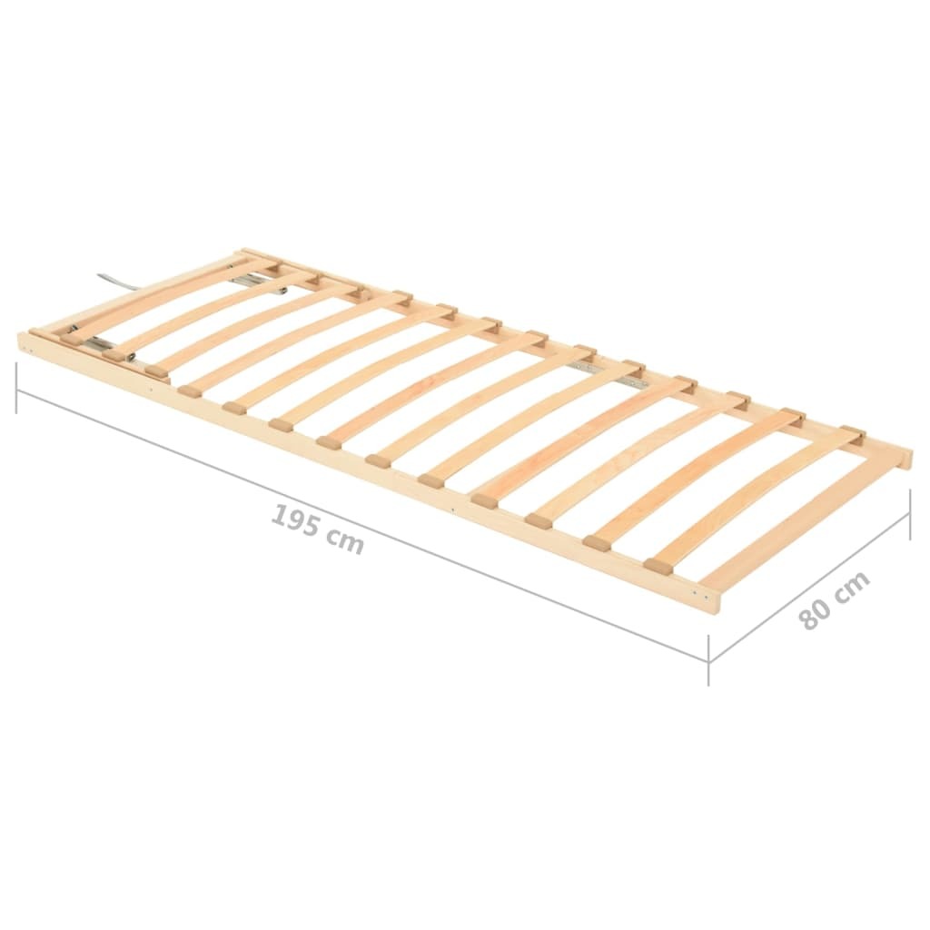 Slatted Bed Base with 13 Slats Adjustable Head 80x200 cm