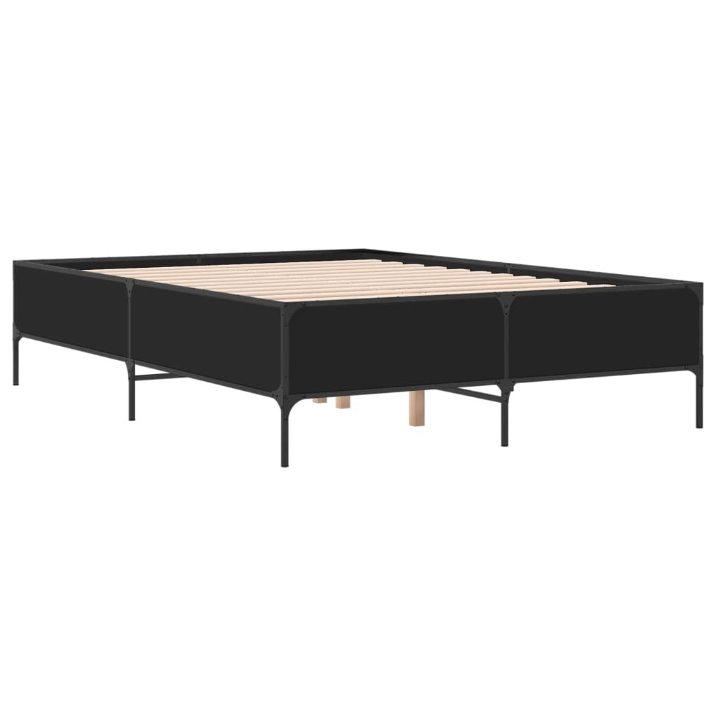 Bed Frame without Mattress Black 140x190 cm