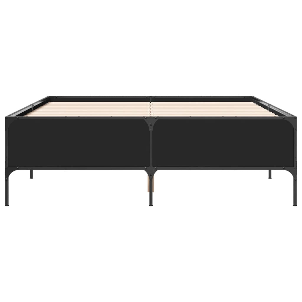 Bed Frame without Mattress Black 140x190 cm