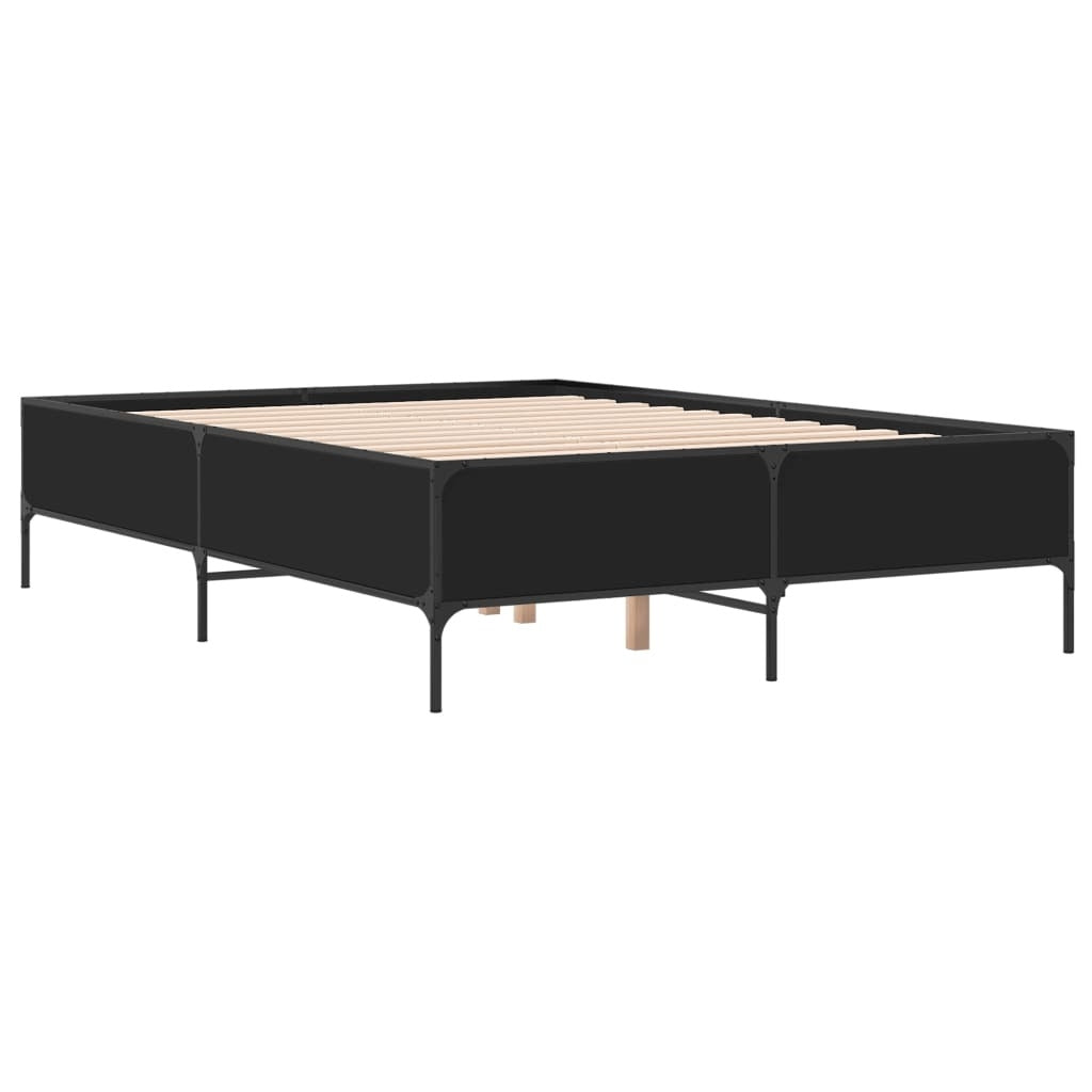 Bed Frame without Mattress Black 140x190 cm