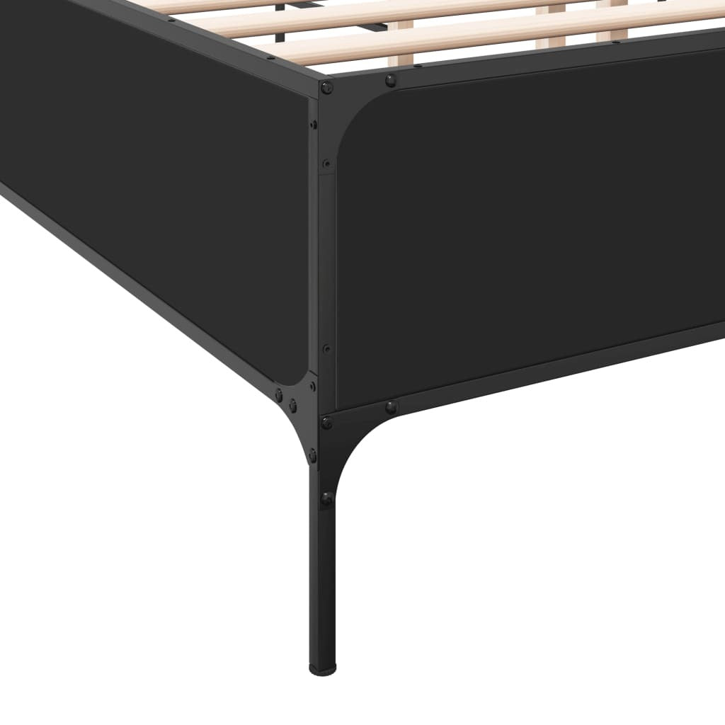 Bed Frame without Mattress Black 140x190 cm