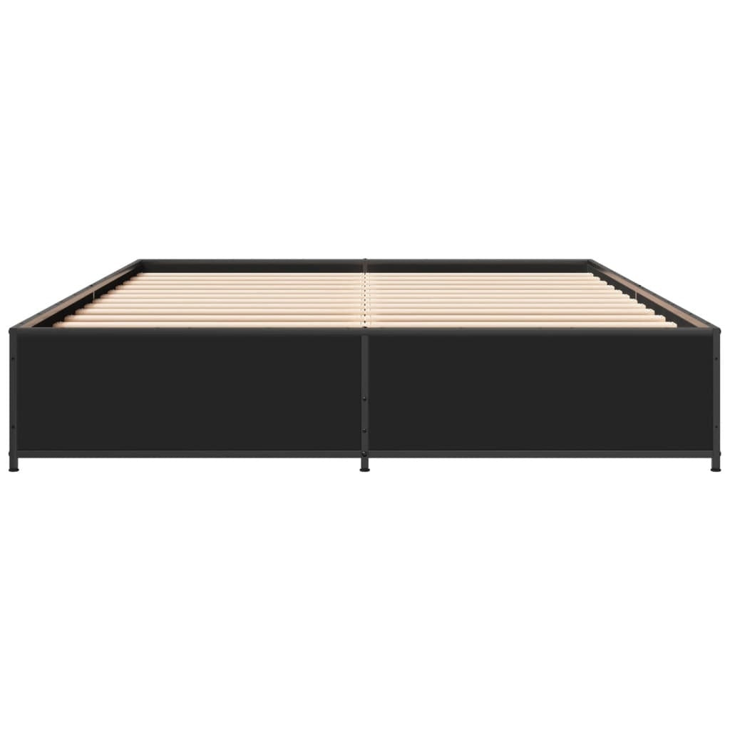 Bed Frame Black 120x200 cm Engineered Wood and Metal