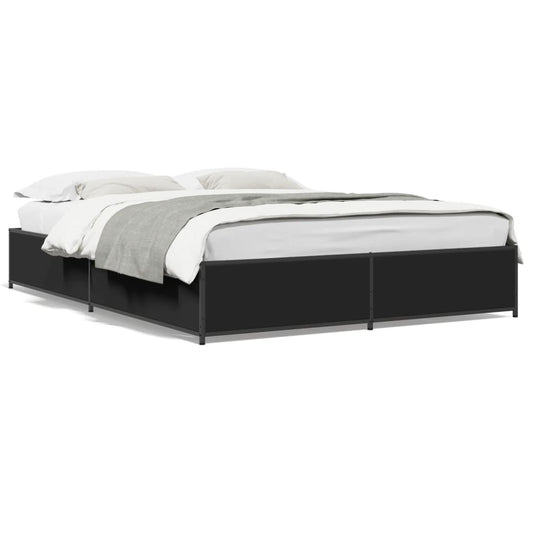 Bed Frame without Mattress Black 140x190 cm