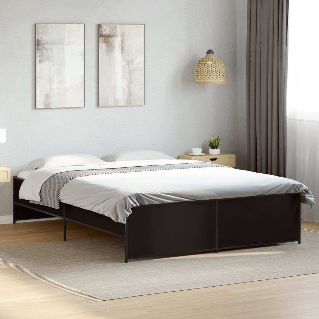 Bed Frame without Mattress Black 140x200 cm