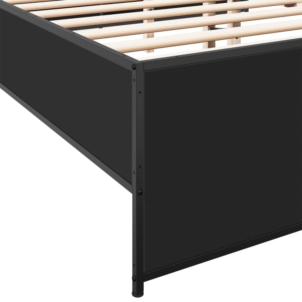 Bed Frame without Mattress Black 140x200 cm