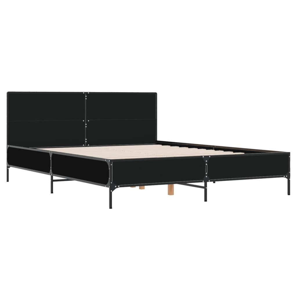 Bed Frame without Mattress Black 150x200 cm King Size