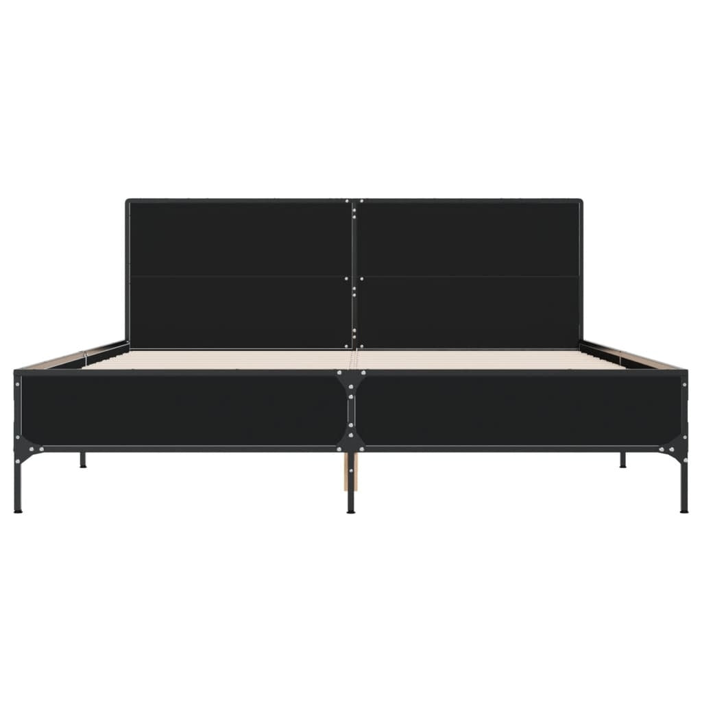 Bed Frame without Mattress Black 150x200 cm King Size