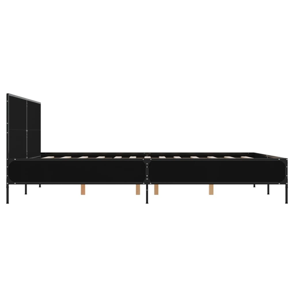 Bed Frame without Mattress Black 150x200 cm King Size