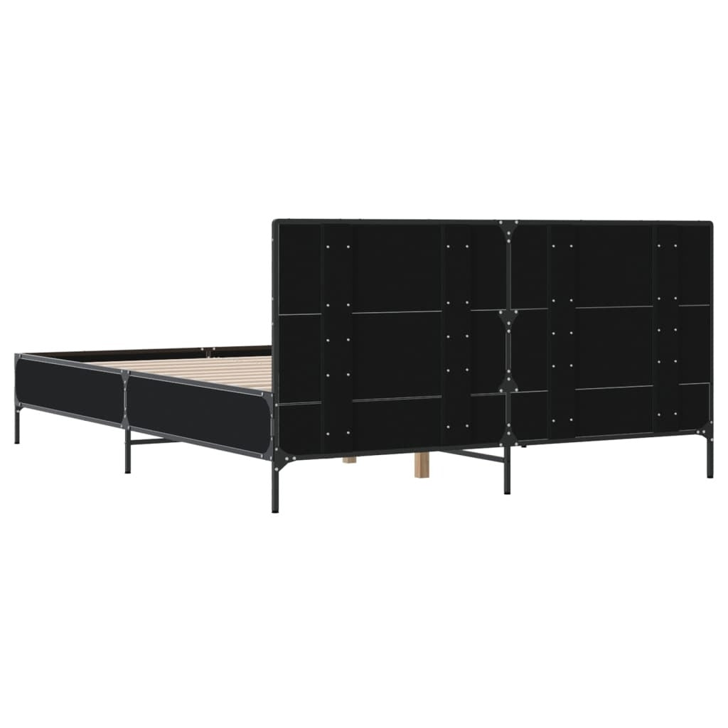 Bed Frame without Mattress Black 150x200 cm King Size