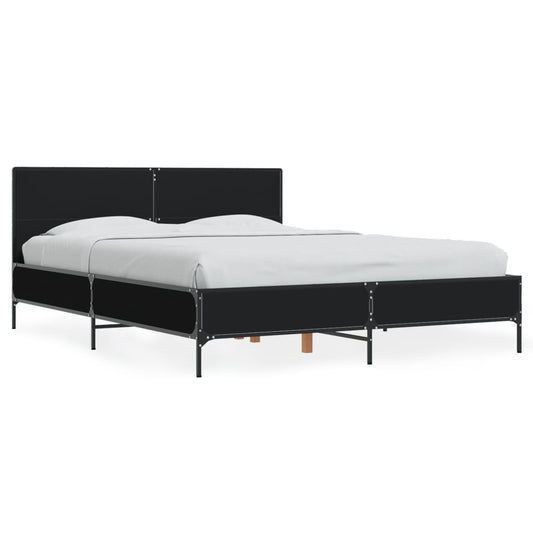 Bed Frame without Mattress Black 135x190 cm Double