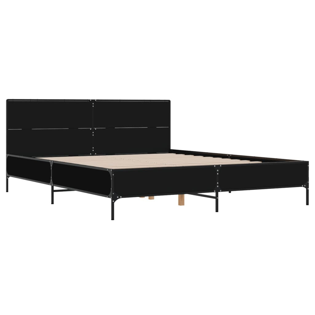 Bed Frame without Mattress Black 135x190 cm Double