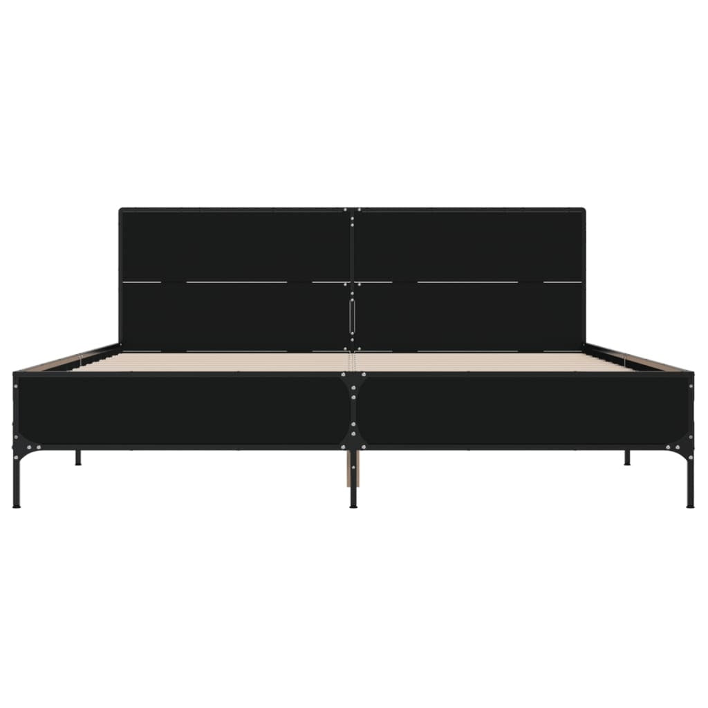 Bed Frame without Mattress Black 135x190 cm Double