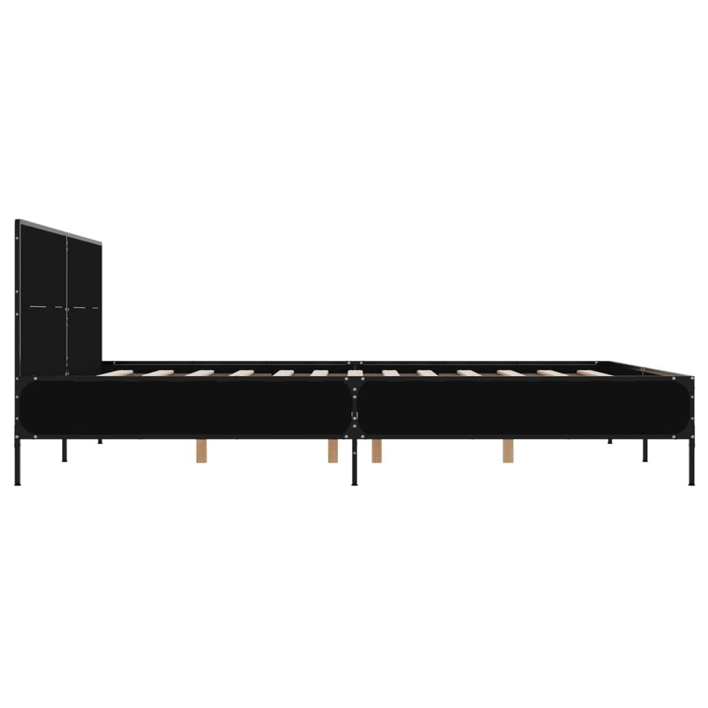 Bed Frame without Mattress Black 140x190 cm