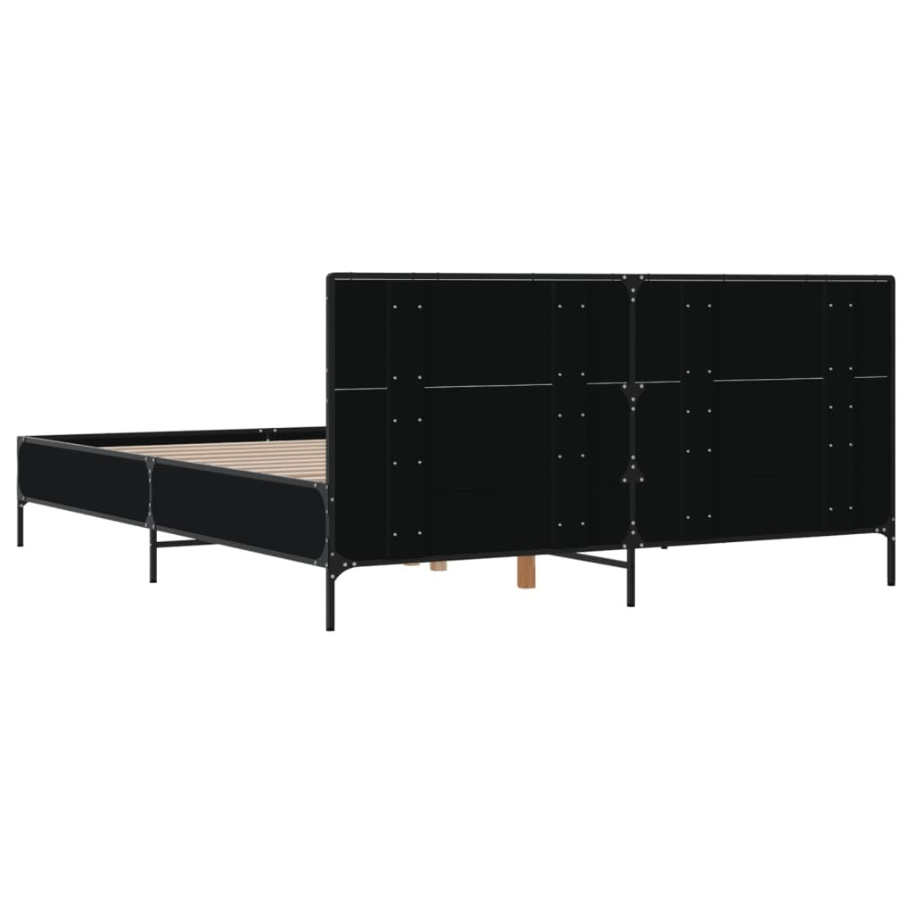 Bed Frame without Mattress Black 140x190 cm