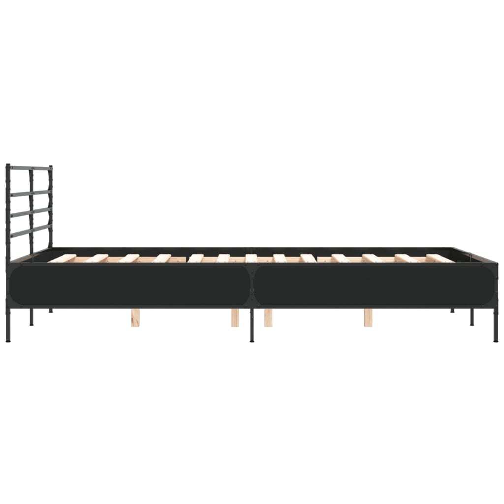 Bed Frame Black 120x200 cm Engineered Wood and Metal