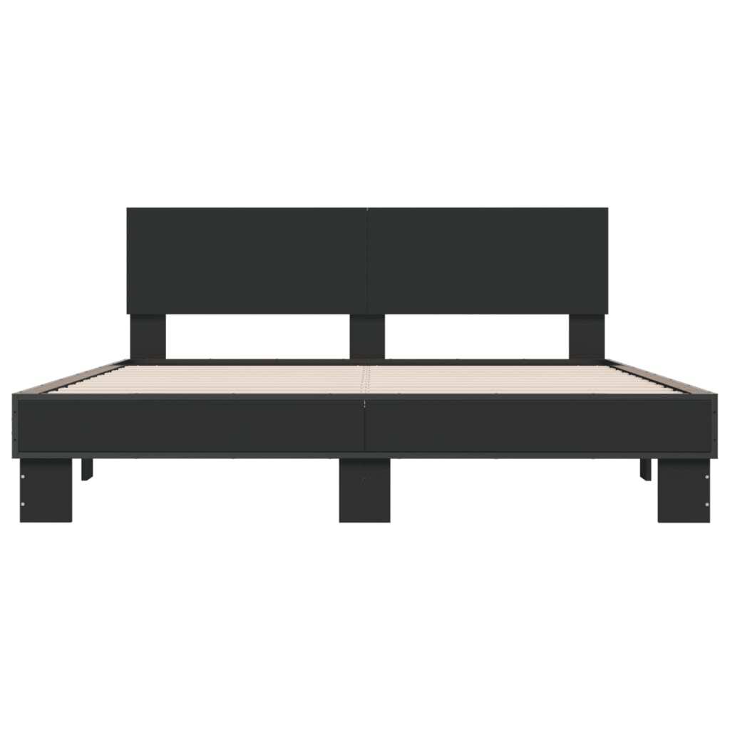 Bed Frame without Mattress Black 150x200 cm King Size