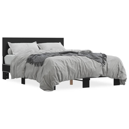 Bed Frame Black 120x200 cm Engineered Wood and Metal