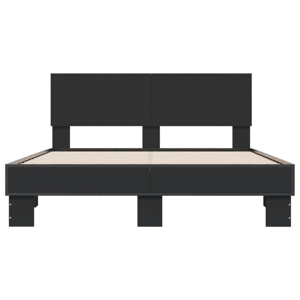 Bed Frame Black 120x200 cm Engineered Wood and Metal