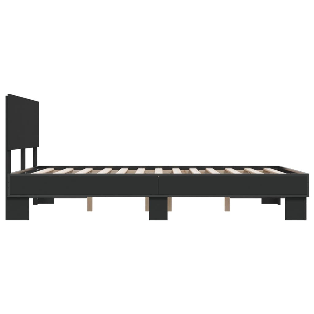 Bed Frame Black 120x200 cm Engineered Wood and Metal