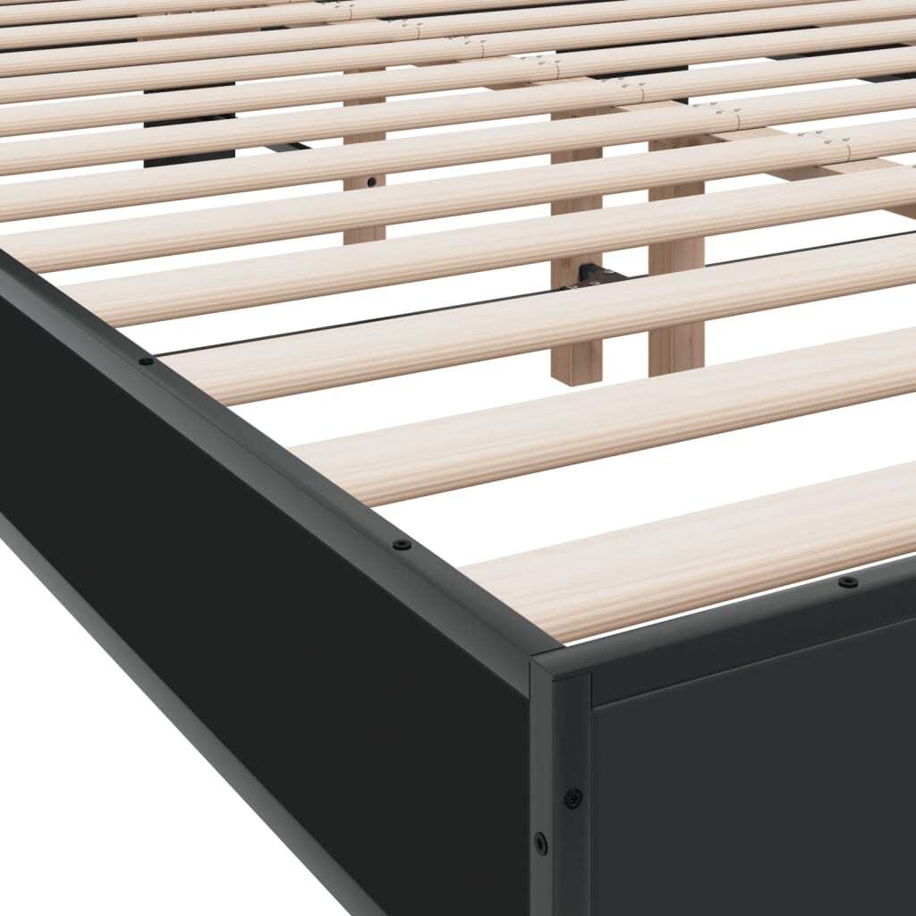 Bed Frame Black 120x200 cm Engineered Wood and Metal