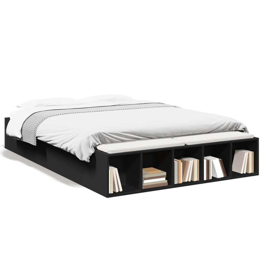 Bed Frame without Mattress Black 140x190 cm