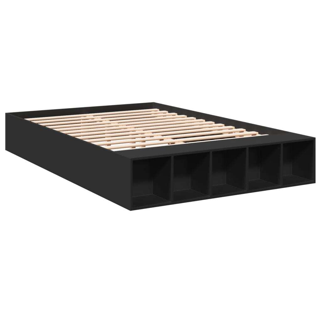 Bed Frame without Mattress Black 140x190 cm