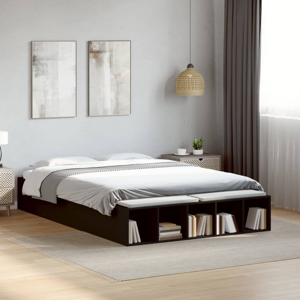 Bed Frame without Mattress Black 135x190 cm Double