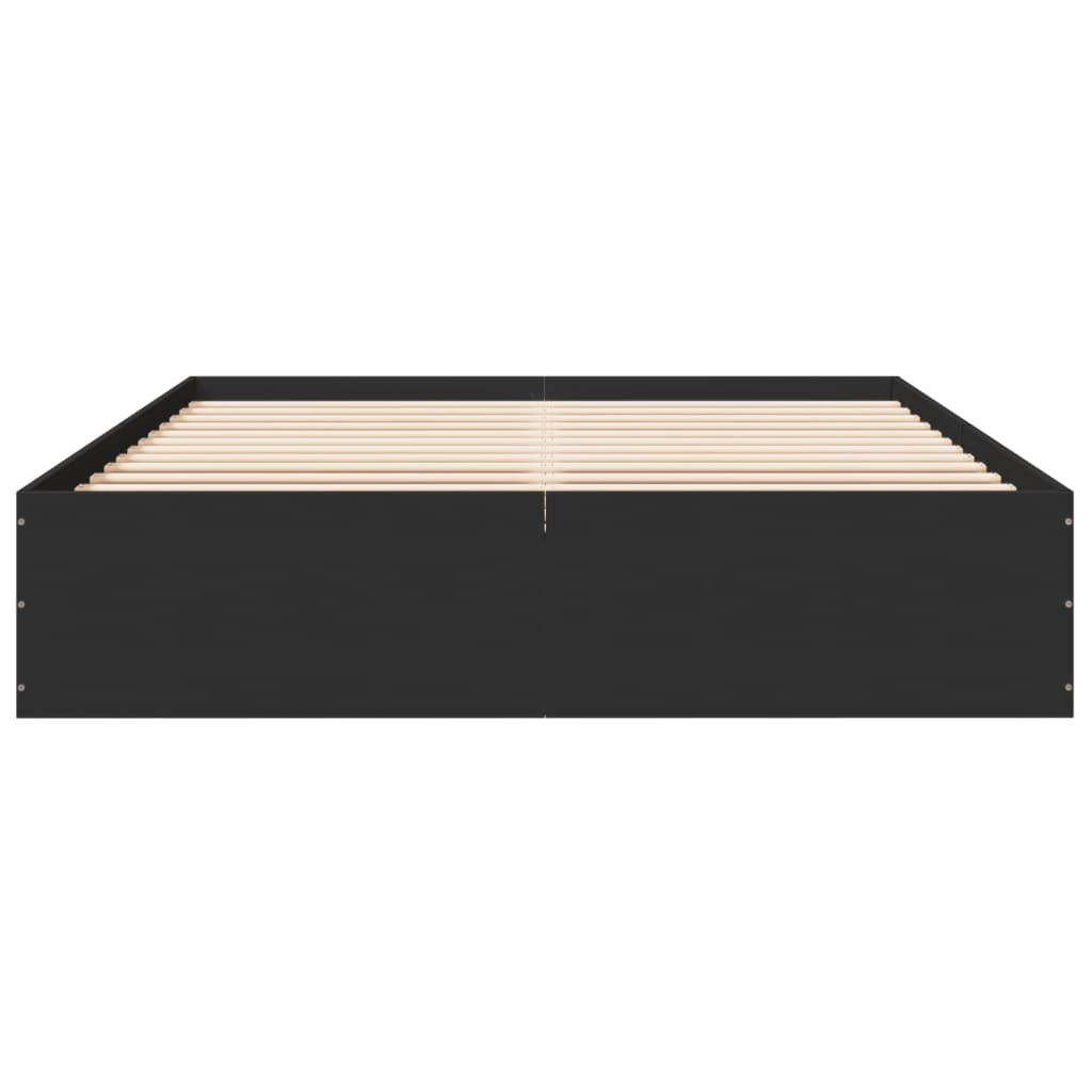 Bed Frame without Mattress Black 150x200 cm King Size